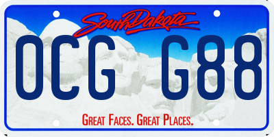 SD license plate 0CGG88