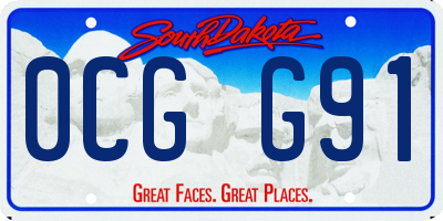 SD license plate 0CGG91