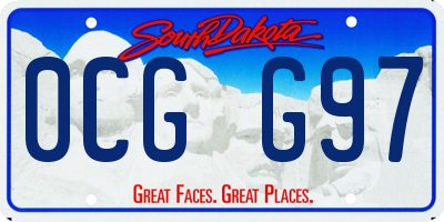 SD license plate 0CGG97