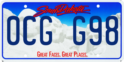 SD license plate 0CGG98