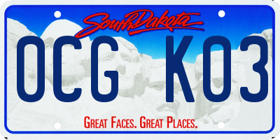 SD license plate 0CGK03