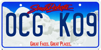 SD license plate 0CGK09