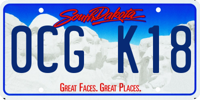 SD license plate 0CGK18