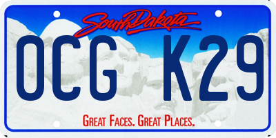 SD license plate 0CGK29