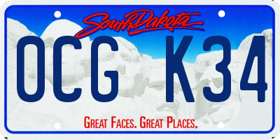 SD license plate 0CGK34