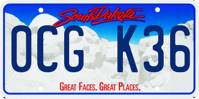 SD license plate 0CGK36