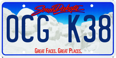 SD license plate 0CGK38
