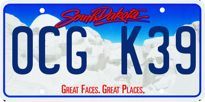 SD license plate 0CGK39