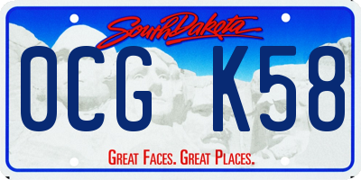 SD license plate 0CGK58