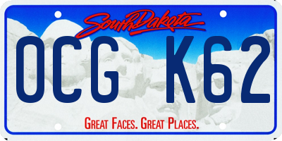 SD license plate 0CGK62