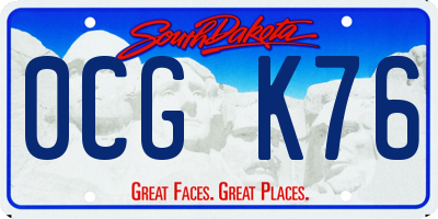SD license plate 0CGK76