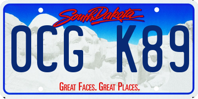 SD license plate 0CGK89