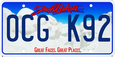 SD license plate 0CGK92
