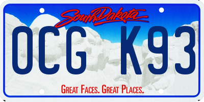 SD license plate 0CGK93