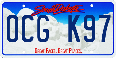 SD license plate 0CGK97