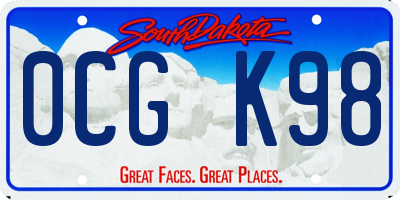 SD license plate 0CGK98