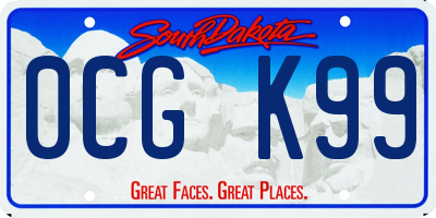 SD license plate 0CGK99