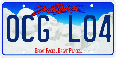 SD license plate 0CGL04