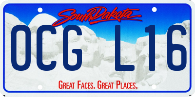 SD license plate 0CGL16