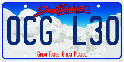 SD license plate 0CGL30