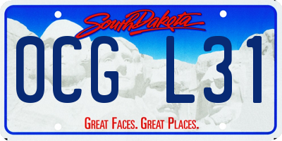 SD license plate 0CGL31