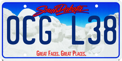 SD license plate 0CGL38