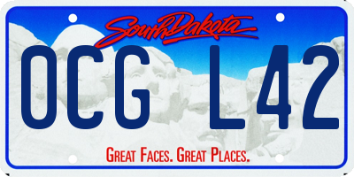 SD license plate 0CGL42