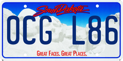 SD license plate 0CGL86