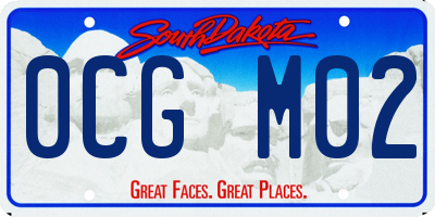 SD license plate 0CGM02