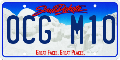 SD license plate 0CGM10