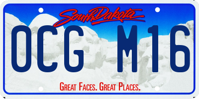SD license plate 0CGM16