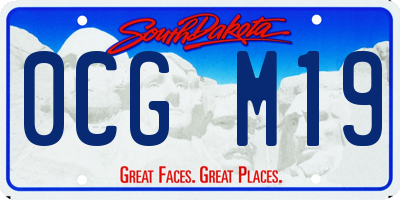 SD license plate 0CGM19