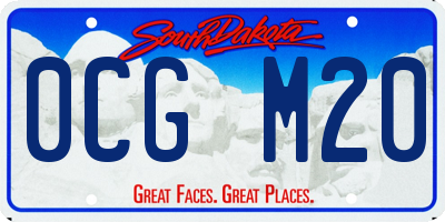 SD license plate 0CGM20