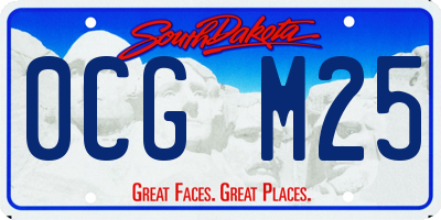 SD license plate 0CGM25