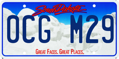 SD license plate 0CGM29