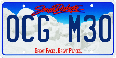 SD license plate 0CGM30