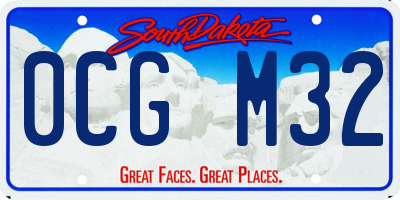 SD license plate 0CGM32