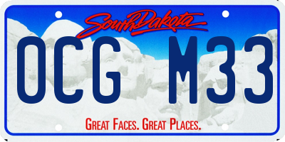 SD license plate 0CGM33