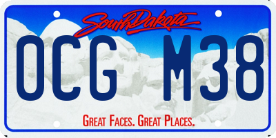 SD license plate 0CGM38