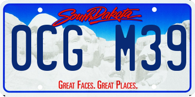 SD license plate 0CGM39
