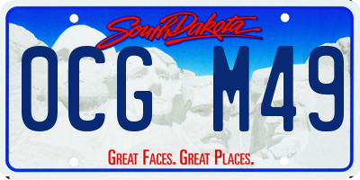 SD license plate 0CGM49