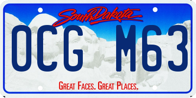 SD license plate 0CGM63