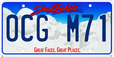 SD license plate 0CGM71