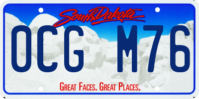 SD license plate 0CGM76
