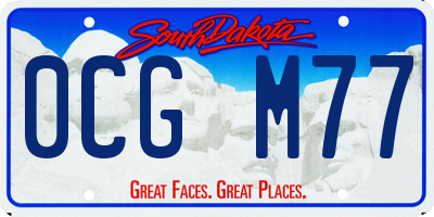 SD license plate 0CGM77