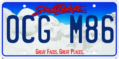 SD license plate 0CGM86
