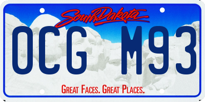 SD license plate 0CGM93