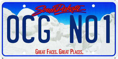 SD license plate 0CGN01