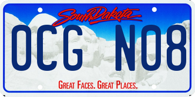 SD license plate 0CGN08