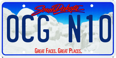 SD license plate 0CGN10